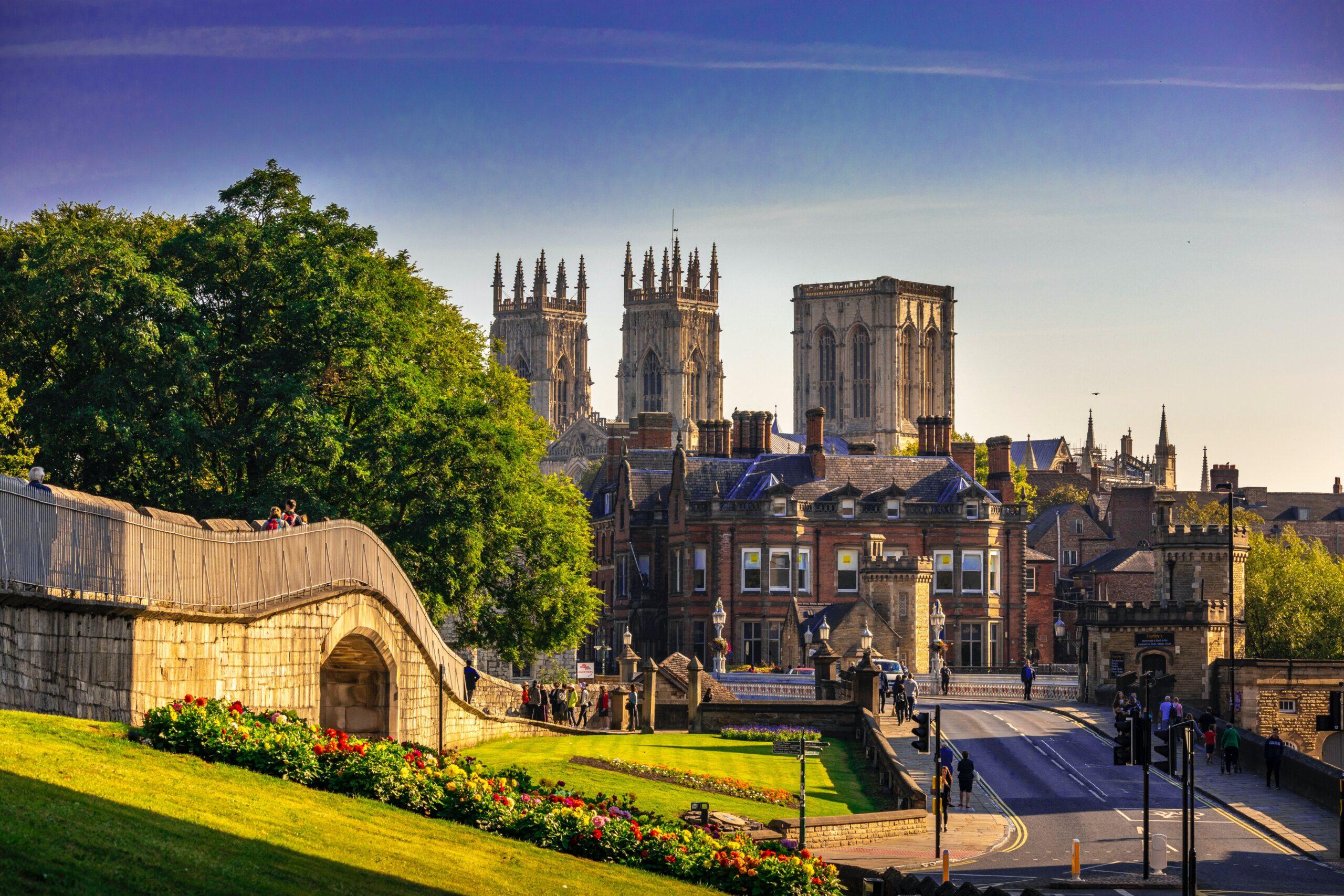 View of York Minster and park